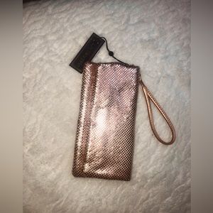 La Regale Rose Gold Mesh Wristlet NWT